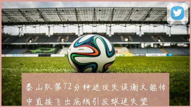 泰山队第72分钟进攻失误谢文能传中直接飞出底线引发球迷失望